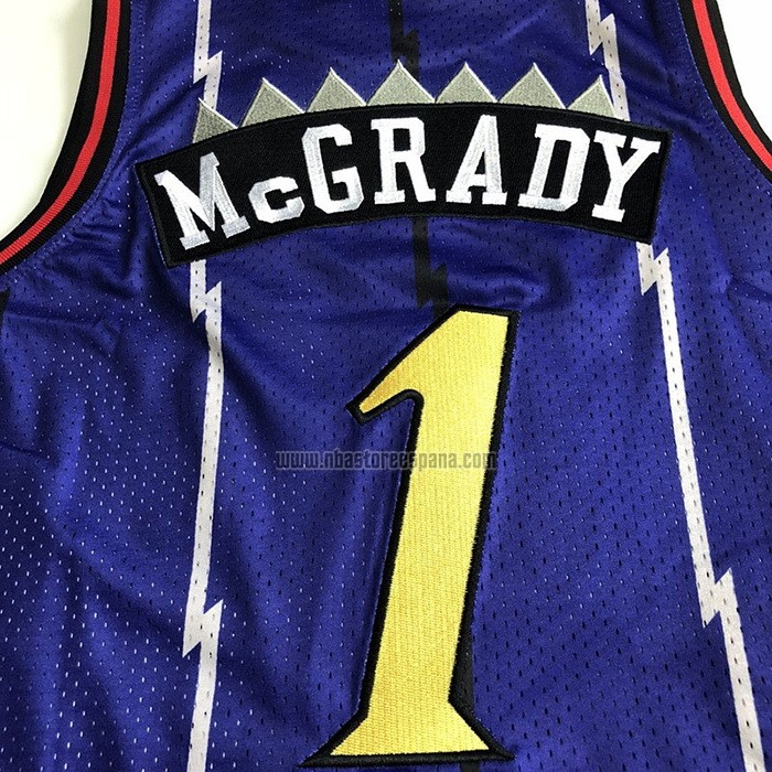 Camiseta Toronto Raptors Tracy Mcgrady NO 1 Mitchell & Ness 1998-99 Violeta